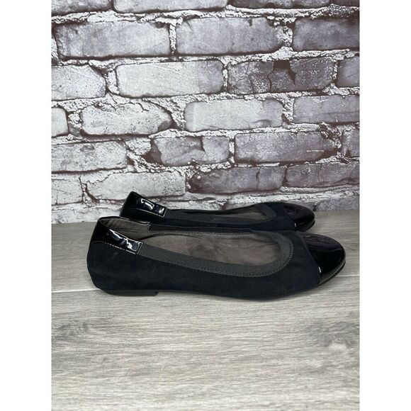 Vionic Spark Tiegan Black Suede Leather Patent Toe Ballet Flats Women Sz 9.5M US - Picture 15 of 16